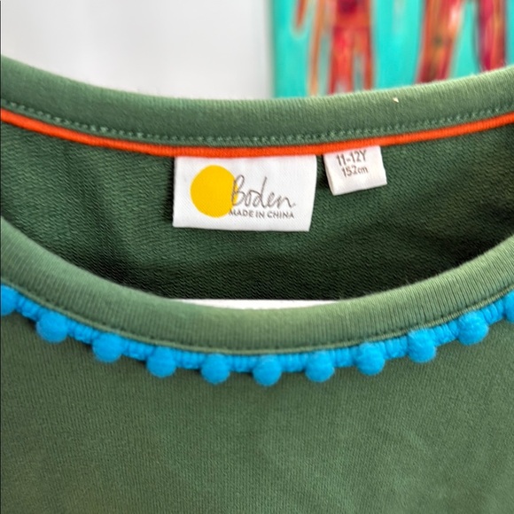 Boden girls 11/12 Green Sleeveless Romper with Blue Trim - Picture 2 of 3